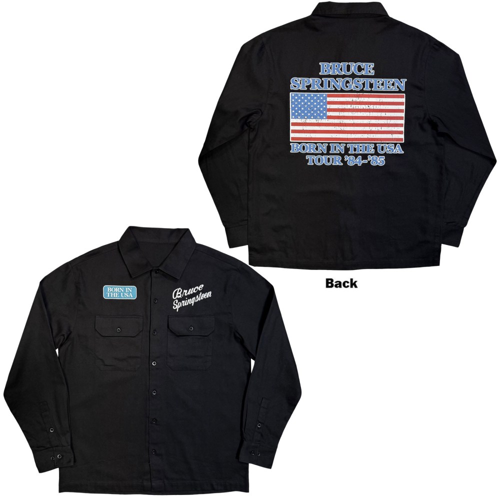 Bruce Springsteen - Born In The USA Flag Shirt - Zwart